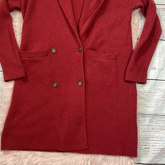 J. Crew Double Breasted Cardigan Jacket Alpaca Wool Blend Red - Picture 9 of 11